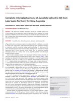 Complete chloroplast genome of Dunaliella salina CS-265 from Lake Suzie, Northern Territory, Australia