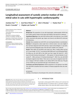 Longitudinal assessment of systolic anterior motion of the mitral valve in cats with hypertrophic cardiomyopathy