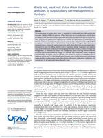 Waste not, want not: Value chain stakeholder attitudes to surplus dairy calf management in Australia