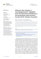 Editorial: New insights in neurodegeneration: highlights from the 42nd Annual Meeting of the Australasian Neuroscience Society (Perth, Western Australia)