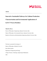 Innovative Sustainable Pathways for Lithium Production: Characterisation and Environmental Applications of LieNA® Process Residues