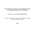 The Cultivation of Tetraselmis spp. in Desalination Brines for Sustainable Biomass and Feed Production