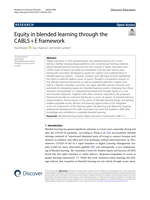 Equity in blended learning through the CABLS+E framework