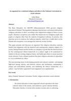 An argument for a combined religion and ethics in the National Curriculum for social cohesion