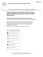 Crowd-moderation of hateful content on social media: mobilizing bystanders through scalable interventions