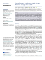 Cat confinement is still not a simple win-win: Response to Legge et al. (2026)
