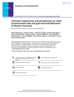 Clinicians' experiences and perspectives on robot-assisted lower limb and gait neurorehabilitation in Western Australia