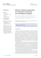 Editorial: Global conservation of vulnerable, threatened and endangered seagrass