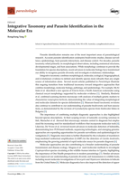 Integrative Taxonomy and Parasite Identification in the Molecular Era