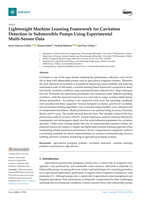 Lightweight Machine Learning Framework for Cavitation Detection in Submersible Pumps Using Experimental Multi-Sensor Data