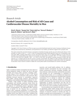 Alcohol Consumption and Risk of All-Cause and Cardiovascular Disease Mortality in Men