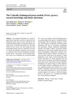 The Critically Endangered green sawfish (Pristis zijsron): current knowledge and future directions