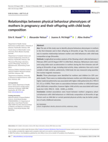 Relationships between physical behaviour phenotypes of mothers in pregnancy and their offspring with child body composition