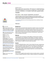 Educational outcomes of recess in elementary school children: A mixed-methods systematic review