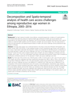 Decomposition and Spatio-temporal analysis of health care access challenges among reproductive age women in Ethiopia, 2005-2016