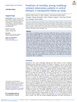Predictors of mortality among multidrug-resistant tuberculosis patients in central Ethiopia: a retrospective follow-up study
