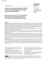 Factors associated with short birth interval among reproductive-age women in East Africa