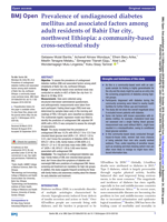 Prevalence of undiagnosed diabetes mellitus and associated factors among adult residents of Bahir Dar city, northwest Ethiopia: a community-based cross-sectional study