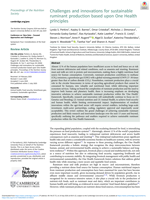 Challenges and innovations for sustainable ruminant production based upon One Health principles