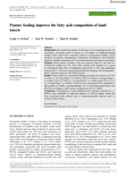 Pasture feeding improves the fatty acid composition of lamb muscle