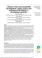 Climate action and sustainable development: equity, justice and inclusion in developed vs. developing economies