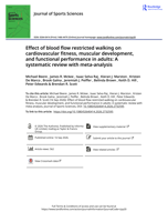 Effect of blood flow restricted walking on cardiovascular fitness, muscular development, and functional performance in adults: A systematic review with meta-analysis