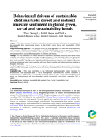 Behavioural drivers of sustainable debt markets: direct and indirect investor sentiment in global green, social and sustainability bonds