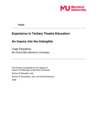 Experience in Tertiary Theatre Education: An Inquiry into the Intangible