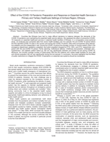Effect of the COVID-19 Pandemic Preparation and Response on Essential Health Services in Primary and Tertiary Healthcare Settings of Amhara Region, Ethiopia
