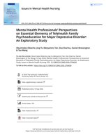 Mental Health Professionals' Perspectives on Essential Elements of Telehealth Family Psychoeducation for Major Depressive Disorder: An Exploratory Study